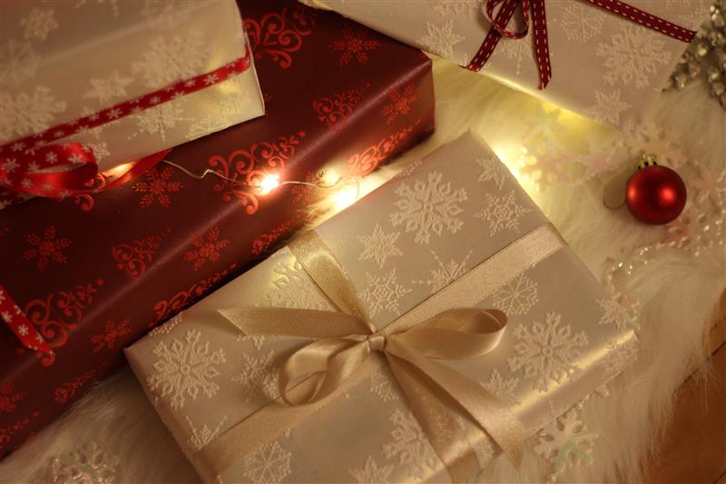 Christmas gift with gold ribbon #3