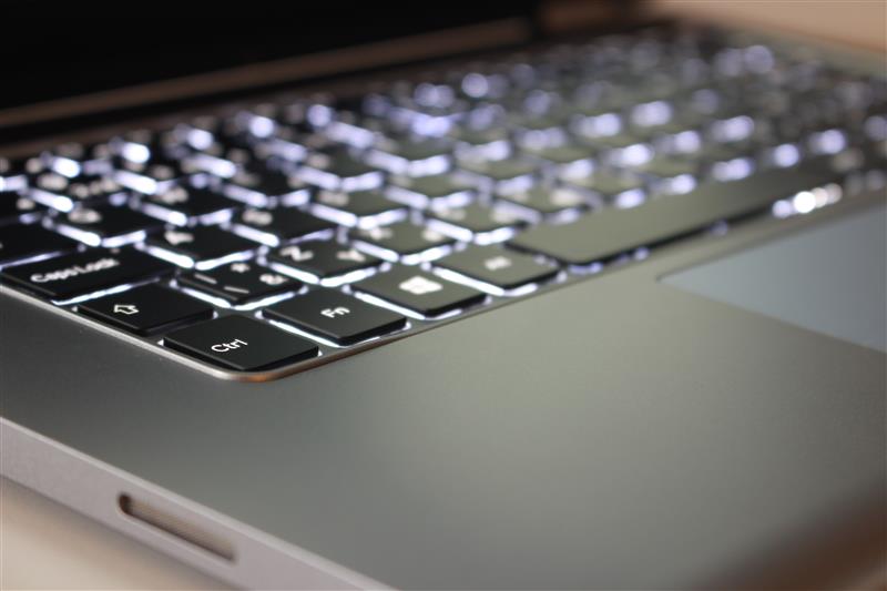 Close up on illuminated keyboard