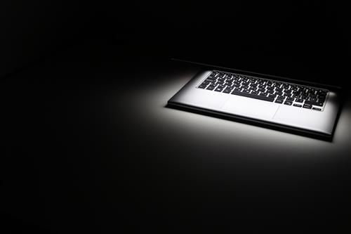 Glowing laptop and keyboard #2