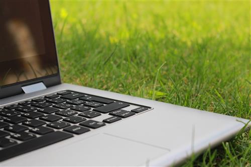 Laptop in grass #3